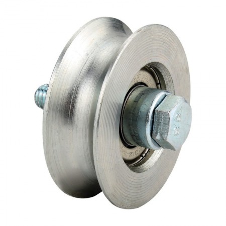Roata culisanta cu doi rulmenti, zincata, D 88 mm, 25 x 30 x (M14 x 70) mm, max. 240 kg, fara suport, profil U, Rocast