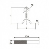 Cale rulare ingropate in beton, D 20 mm, 65 x 60 mm, profil U, Rocast