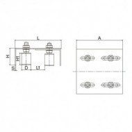 Set de 4 role din nylon cu suport, L1  26 - 70 mm, 30 x 40 mm, Rocast