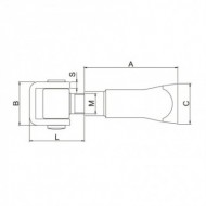 Balama pentru zid, L 41 - 58 mm, A  95 mm, C40mm, Rocast