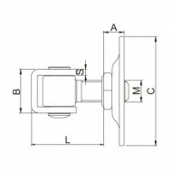 Balama cu placuta patrata, L 31 - 47 mm, A16 mm, C  55 x 75 mm, Rocast