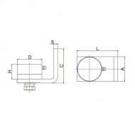 Balama rotative inferioare cu placuta L, L 83 mm, A50 mm, D50 mm, H39 mm, Rocast