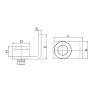 Balama rotative superioare cu placuta L, L 103 mm, A60 mm, D70 mm, H46 mm, Rocast