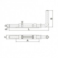 Zavor tip 1, zincat, L 200 mm, A140 mm, B100 mm , C23  mm , D16  mm, Rocast