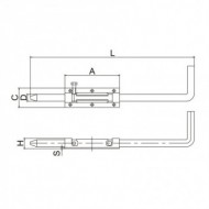 Zavor tip 2, zincat, L 300 mm, A110 mm, C28 mm, Rocast