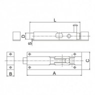 Zavor tip 4, zincat, L 90 mm, A102 mm, B15 mm , C30  mm , D12.0  mm, Rocast