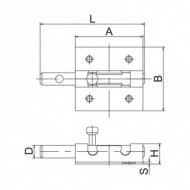 Zavor zincat galben, L 145.5 mm, A100 mm, B66 mm, D13  mm, Rocast