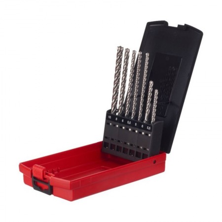 Set de burghie MX4 pentru ciocan rotopercutor SDS-plus - gama Heavy-Duty, 7 piese, Ø5, Ø5,5, Ø6, Ø8, Ø10 MILWAUKEE