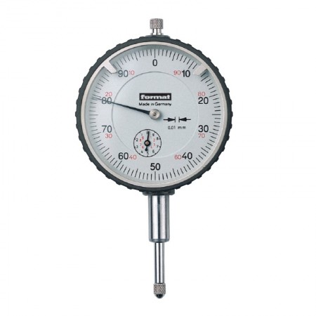 Ceas comparator rezistent la impact, domeniu 10 mm, precizie 0.01 mm, diametru cadru 58 mm, Format