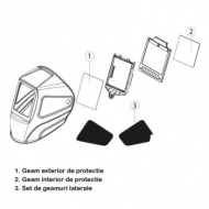 Set de geamuri laterale pentru casca 3XL-W DIGITAL TC si 3XL-W SW TC, Schweisskraft