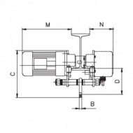 Carucior pentru troliuri electrice cu 1 / 2 viteze - Seria EFW-1 / EFW-2, modelul EFW 1-1 compatibil cu EKZT 5-1 / EKZT 10-1, putere 0,4 kW, UNICRAFT