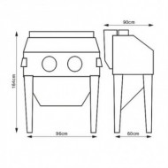 Camere de sablare, model SSK 2.5, volumul camerei 310 litri, presiune de lucru 4.1 - 8.0 bar, Unicraft