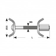 Conector asamblat pentru bancuri de lucru pentru ø35 + piesa pentru montaj, otel, zincat la cald, Rocast