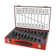 Set de 170 burghie elicoidale, DIN 338, tip N, HSS-G, cutie din otel, RUKO