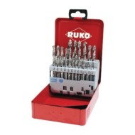Set de 17 burghie elicoidale cu carbura, DIN 338 tip N, HSS-G - TC Tecrona, cutie din otel, RUKO