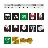 Set de 19 burghie spirale, DIN 338, tip VA, HSSE-Co 5, cutie din plastic, RUKO