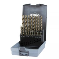 Set de 19 burghie spirale, DIN 338, tip UNI, HSSE-Co5 TiAlN, cutie din plastic, RUKO