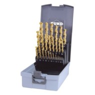 Set de 25 burghie elicoidale, DIN 338, TL3000, HSS-G TiN, cutie din plastic, RUKO
