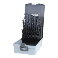 Set de 25 burghie elicoidale, DIN 338, TL3000, HSS-G TiAlN, cutie din plastic, RUKO