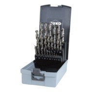 Set de 25 burghie elicoidale, DIN 338, tip N, HSS-G, cutie din plastic, RUKO