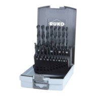 Set de 19 burghie elicoidale, DIN 338, tip N, HSS-R, cutie din plastic, RUKO