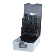 Set de 25 burghie elicoidale, DIN 338, tip N, HSS-R, cutie din plastic, RUKO