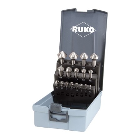 Set de 17 tesitoare c 90 grade rectificate hss caseta din plastic, RUKO