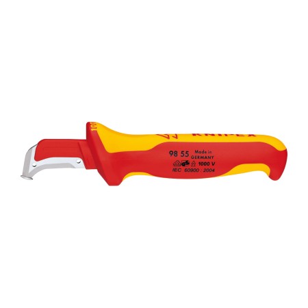 Cutter pentru dezizolare, cu maner bicomponent cu izolatie VDE, L 155, L lama 38 mm, raza 23.5 mm, Knipex