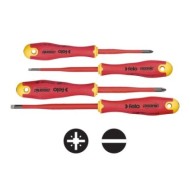 Seturi de surubelnite Ergonic E-Slim VDE, 4 piese, 2x Slot,  2x Phillips, Felo