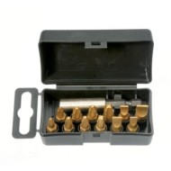 Seturi de 12 bits  Universal TiN, Slot, Pozidriv, Philips cu cap magnetic de prindere, Felo