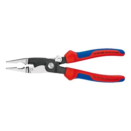 Cleste multifunctional pentru electricieni, cu sistem de blocare, cu strat protector negru lustruit si manere cu manson bicomponent, Knipex