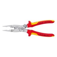 Cleste multifunctional pentru electricieni, cu suprafata cromata si manere cu manson bicomponent VDE 1000 V, Knipex