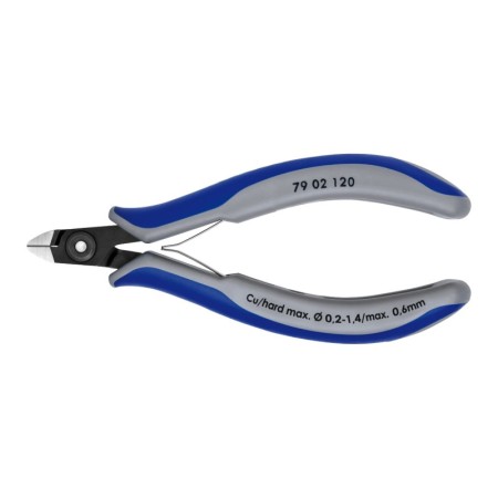 Cleste diagonal pentru electronica, cap mini, suprafata brunata lustruita si manere cu manson bicomponent, L 120 mm, Knipex