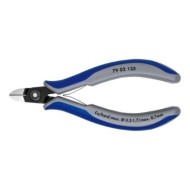 Cleste diagonali pentru electronica, cap rotund, suprafata brunata lustruita si manere cu manson bicomponent, Knipex