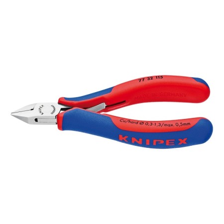Cleste diagonal pentru electronisti, cap mini, suprafata lustruita si manere cu manson bicomponent, Knipex