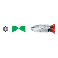 Cleste diagonal pentru electromecanica, Suprafata cromata si manere cu manson din plastic, L 125 mm, Knipex