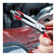 Cleste de prindere pentru becuri, strat negru protector lustruit si manere cu manson din plastic, L 160 mm, Knipex