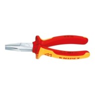 Clesti de prindere cu falci plate, cu suprafata cromata si manere cu manson bicomponent VDE 1000 V, Knipex