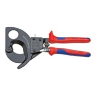 Clesti cu clichet (2 trepte) pentru taierea cablurilor de Cu si Al (32 / 52 mm) cu manere cu manson bicomponent, Knipex