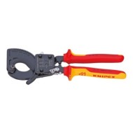 Clesti cu clichet (2 trepte) pentru taierea cablurilor de Cu si Al (32 / 52 mm ) cu manson bicomponent VDE 1000 V, Knipex
