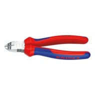 Clesti dezizolatori cu margini de taiere putin inclinate, strat protector negru lustruit si manere cu manson din plastic, Knipex