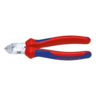 Clesti dezizolatori cu margini de taiere putin inclinate, cu suprafata cromata si manere cu manson bicomponent, 160 mm, Knipex