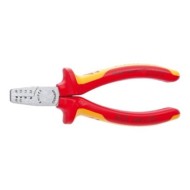 Cleste de sertizat lateral, forma trapezoidala pentru pini terminali, manere cu manson bicomponent VDE 1000 V, Knipex