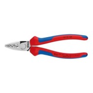 Cleste de sertizat lateral, forma semirotunda pentru pini terminali, manere cu manson bicomponent, Knipex