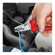 Cleste de sertizat lateral, forma semirotunda pentru pini terminali, manere cu manson bicomponent, Knipex