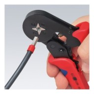 Cleste de sertizare laterala cu forma patrata cu auto-reglare pentru pini terminali, Knipex