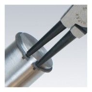 Cleste pentru inele de siguranta exterioare cu strat protector negru lustruit si manere cu manson din plastic, Knipex