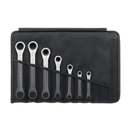 Set de chei rotative inelare, duble, cu clichet, 7 piese, Stahlwille