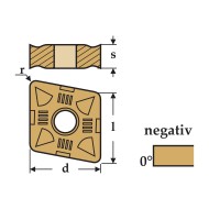 Placuta rombica 80 grade, model CNMG-CFM, cod ISO CNMG 120404-CFM, material TN15, CANELA