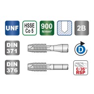 Tarozi de masina, universali, HSS-E, filet UNF, ≈ DIN 371-376, VOLKEL